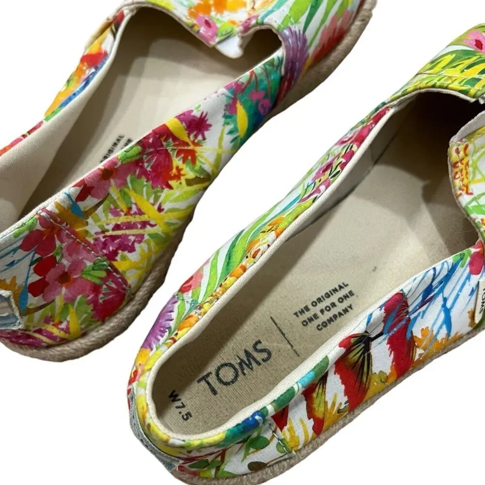 Toms Alpargata Sunshine Floral Delight On Rope Espadrilles 7.5